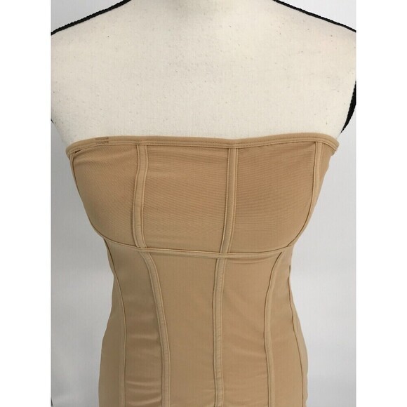 Urban Outfitters UO Bari‎ Strapless Corset Mini Dress Beige Size Small - Picture 7 of 13